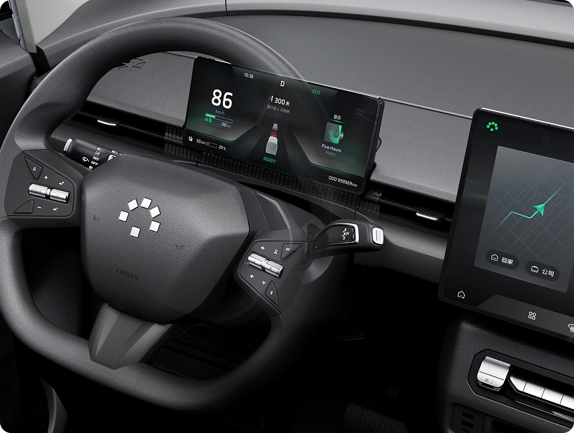 Cavan C1 cockpit — steering wheel and digital instrument cluster