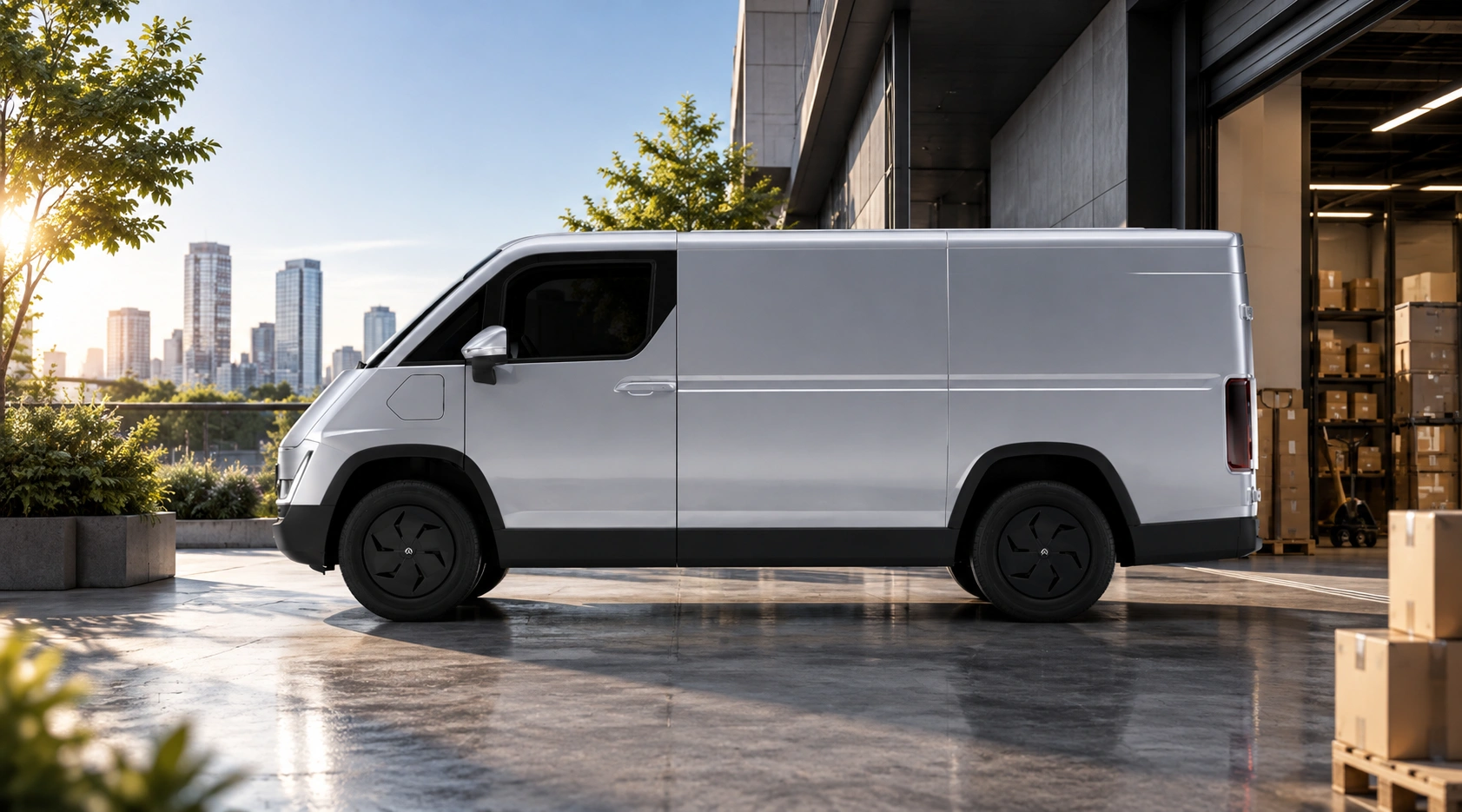 Cavan C1 electric van in motion