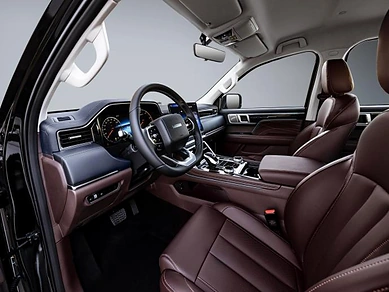 Tunland V9 dashboard and steering wheel seen from the passenger side